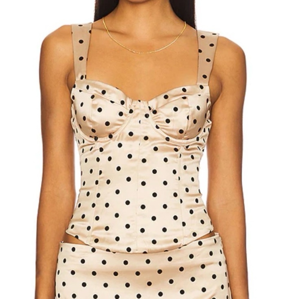 Polka Dot Revolve Corset Bustier Top - Size Small